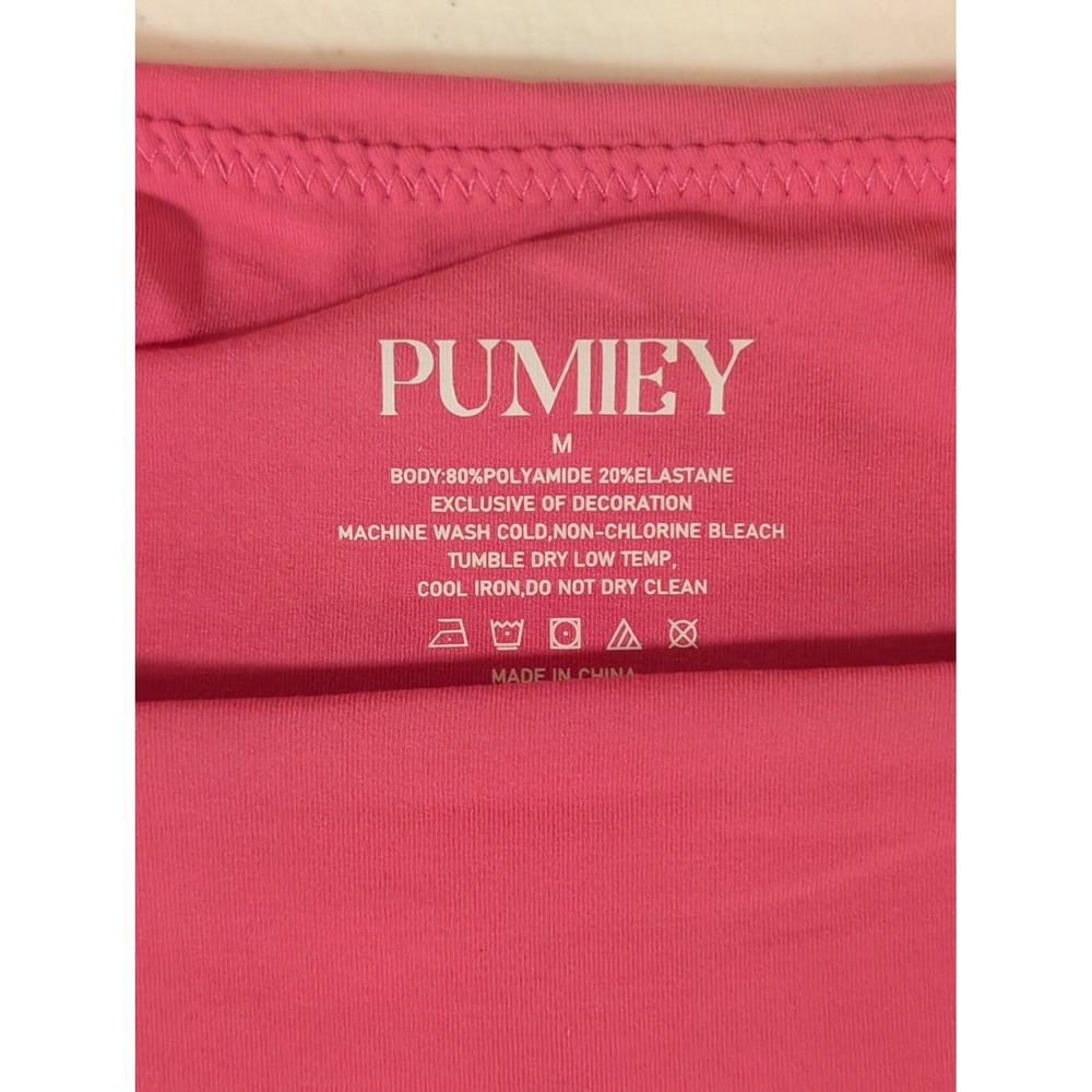PUMIEY Tank Top for Women Size M‎ Pink Square Neck Seamless Sleeveless New - Picture 3 of 3